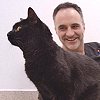 Oscar the bionic cat with Noel Fitzpatrick following the second surgery