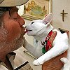 Vietnam veteran John McGahey with his service pet, Patch