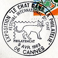 Cannes, France, 9.4.1983 - exhibition of The Cat in Philately
