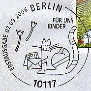 Berlin, Germany, 7.9.2006 - first day of Joshua the Post Cat stamp